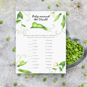 Papier Baby shower petit pois - bébé autour du monde jeu