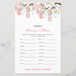 Papier Baby shower Phrase de maman de finition modifiable
