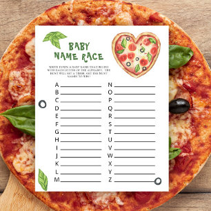 Papier Baby shower pizza - Jeu de pari sur le nom de bébé