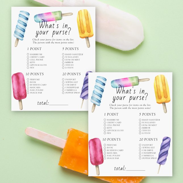 Papier Baby shower Popsicle - Ce qui est dans votre jeu d (Créateur téléchargé)