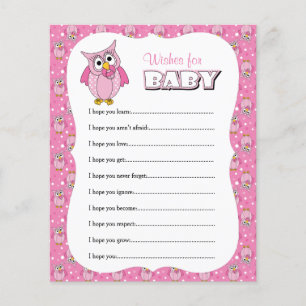 Papier Baby shower Pot-Owl Rose - Voeux