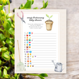 Papier Baby shower pousse petite - jeu de pictionary emoj