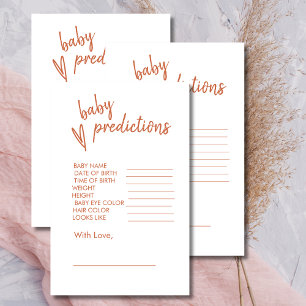 Papier Baby shower Prédiction Boho Heart Terracotta