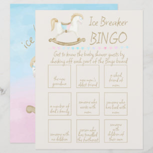 Papier Baby shower rocheux bleu rose  Bingo