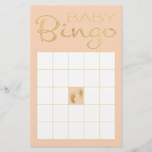 Papier Baby shower rose BINGO "Gold/Pink Classic"