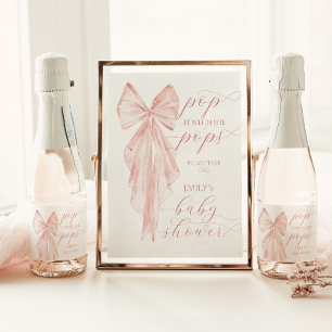Papier Baby shower Rose Bow Girl Pop It When She Pops