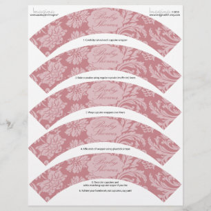 Papier Baby shower rose Chintz do-it-yourself Cupcake Wra