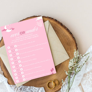 Papier baby shower rose Jeu Plus ou moins?