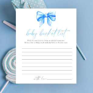Papier Baby shower ruban bleu - Jeu de la liste de rêves