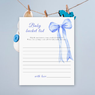 Papier Baby shower ruban bleu - Jeu de liste de choses à