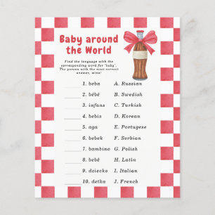Papier Baby shower soda - Jeu bébé autour du monde