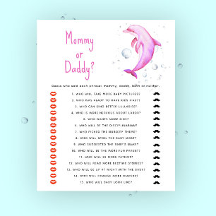 Papier Baby shower sous la mer - jeu maman ou papa