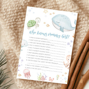 Papier Baby Shower Sous L'Océan Qui Connaît Le Mieux Mama