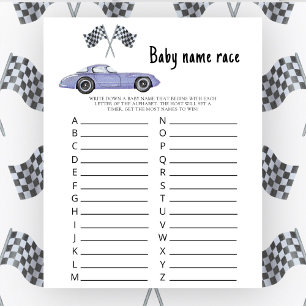 Papier Baby shower sur le thème des voitures de course -