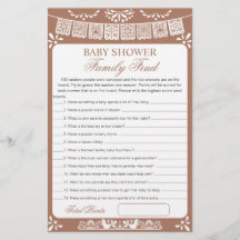 Baby Shower Survey Says Game Card