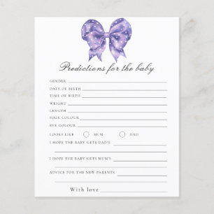 Papier Baby shower thème ruban pois prédictions bébé