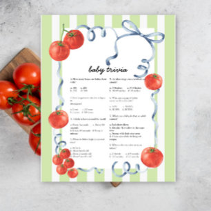 Papier Baby shower tomate - Baby trivia jeu