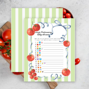 Papier Baby shower tomate - jeu de pictionnaire emoji