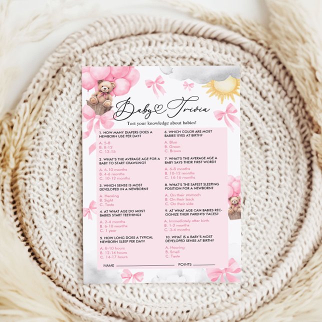 Papier Baby shower Trivia Jeu (Créateur téléchargé)