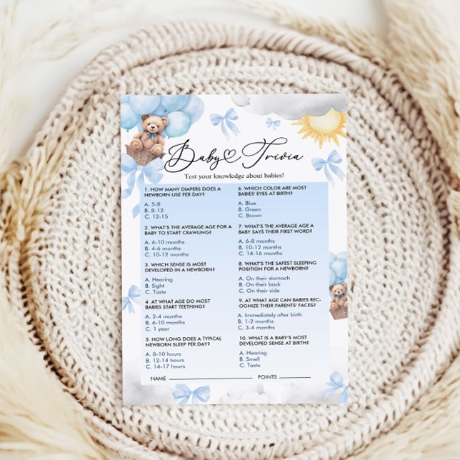 Papier Baby shower Trivia Jeu (Créateur téléchargé)