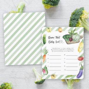 Papier Baby shower végétal - Nommez la nourriture pour bé