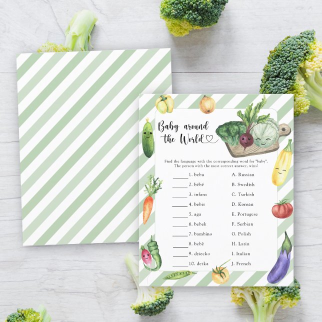 Papier Baby shower Veggie - bébé dans le monde jeu (Créateur téléchargé)