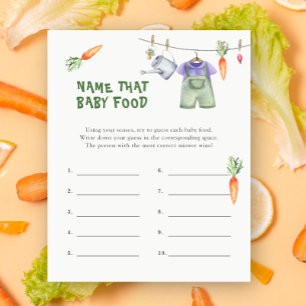 Papier Baby shower Veggie - Nom de ce jeu d'alimentation 