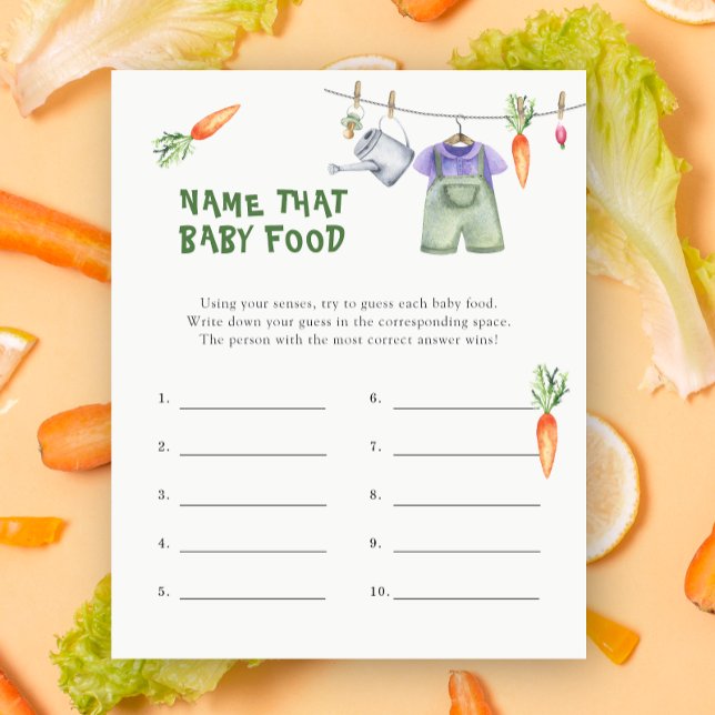 Papier Baby shower Veggie - Nom de ce jeu d'alimentation  (Créateur téléchargé)