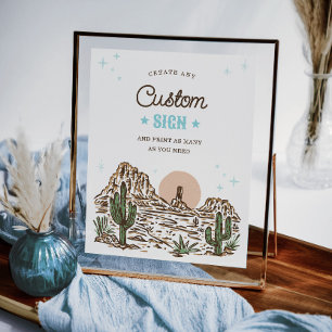 Papier Baby shower Western Cowboy Boy Panneau personnalis