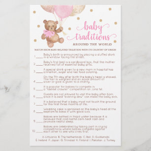 Papier Baby Traditions Jeu Baby shower Teddy Bear