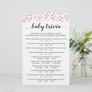 Papier Baby Trivia Jeu avec réponses Baby shower partie