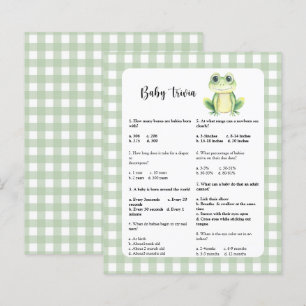 Papier Baby Trivia jeu   Baby shower de grenouille