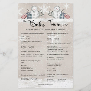 Papier Baby Trivia Snowman Baby shower