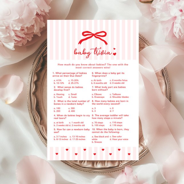 Papier Baby Trivia Valentines Pink Bow Sweetheart game (Créateur téléchargé)