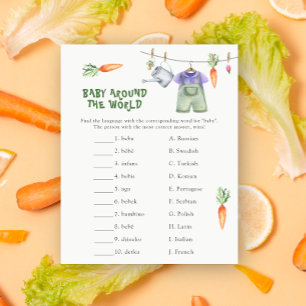 Papier Baby veggie shower - jeu de bébé autour du monde