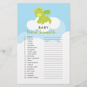 Papier Baby Word Scramble Boy Dragon Shower Game
