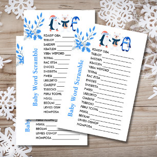 Papier Baby Word Scramble jeu hiver polaire ours pingouin