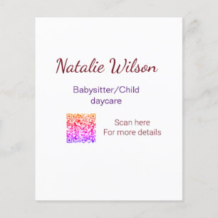 Papier Babysitter garderie nounou ajouter nom détails q