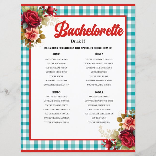 Papier Bachelorette Bleue Classique Jeu de Boisson (Devant)
