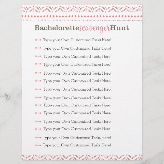 Papier Bachelorette chasse chasse chasse jeu Tribal rose (Devant)