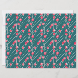 Papier Baies rouges enneigées sur fond vert foncé