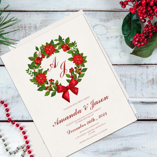 Papier Baies rouges et vertes et mariage de Noël au poins