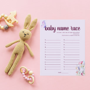 Papier Baisers à papillon Nom du Baby shower Jeu Pourpr