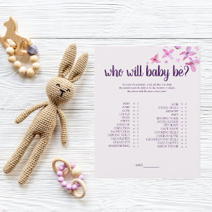 Papier Baisers à papillon Qui sera le bébé jeu Rose