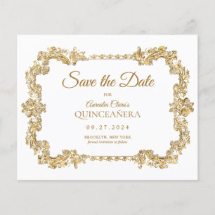 Papier BALANCE Classique Ivoire Blanc Or Cadre Quinceaner