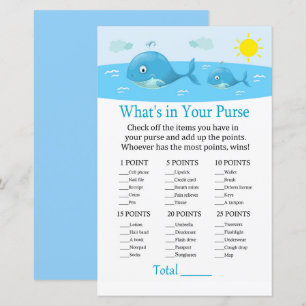 Papier Baleine Ce qui est dans votre baby shower de jeu d