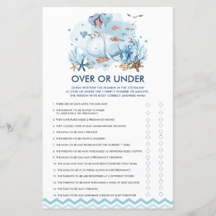 Papier Baleine marine bleue au-dessus ou en dessous du je