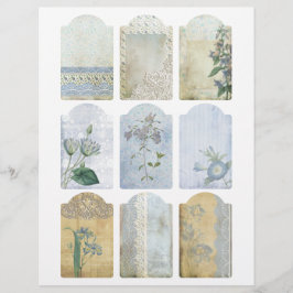 Papier Balises de l'Embellisment Shabby Blue Scrapbook