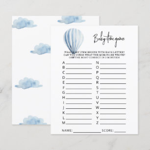 Papier Balle à air chaud Baby Item Game. Jeu baby shower