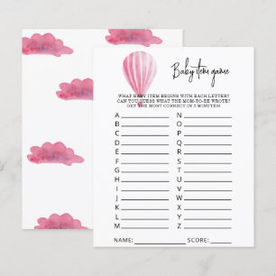 Papier Balle à air chaud Baby Item Game. Jeu baby shower